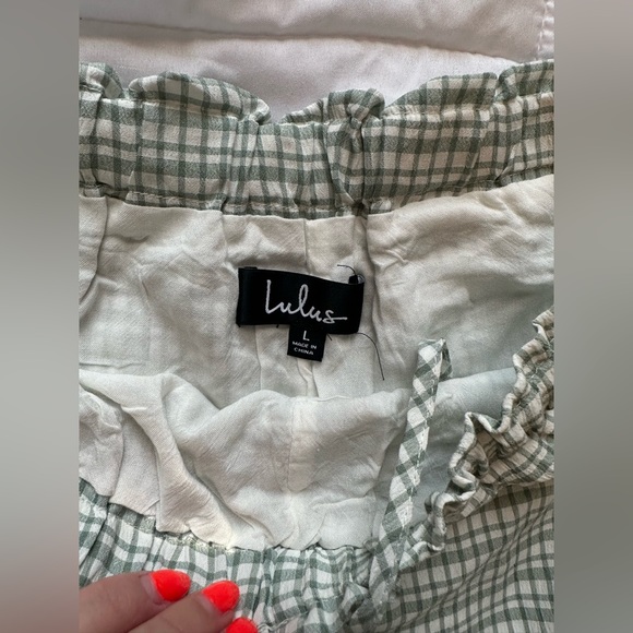 “My Own Paradise Sage Green Gingham Two-Piece Romper” from Lulus size L - Picture 5 of 5